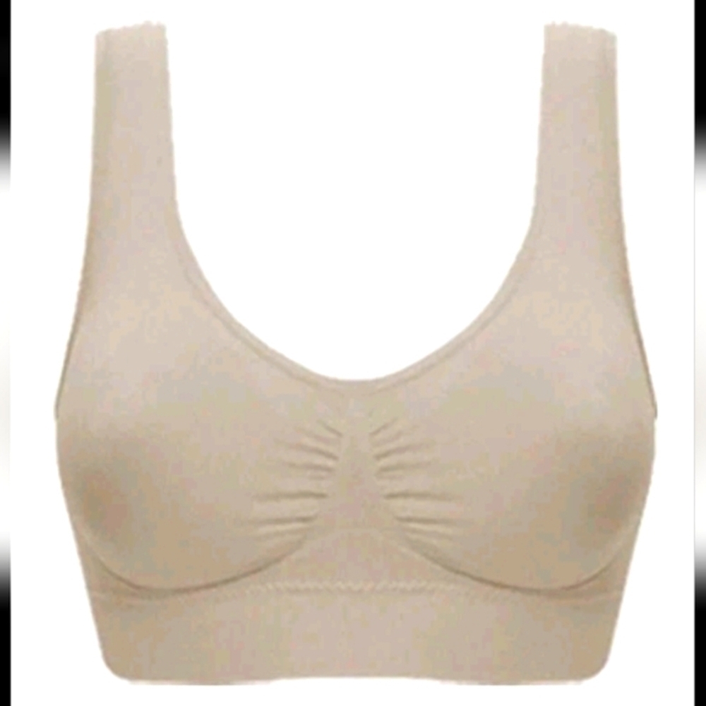 TAN/NUDE Wireless/Seamless/Padless Wide Comfort Strap Bra
